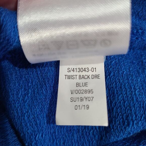 NWT Old Navy Twist Back Linen Blend Blue Dress Beachy Coastal Swim Cover Size S - Picture 7 of 12